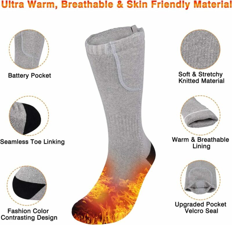 Electric Heated Socks Rechargeable with Battery - SNAPPYFINDS.COM ™