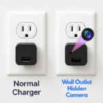 Discreet mini security camera inside a functional USB wall charger