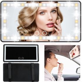 Car Visor Vanity Mirror with LED Lights
