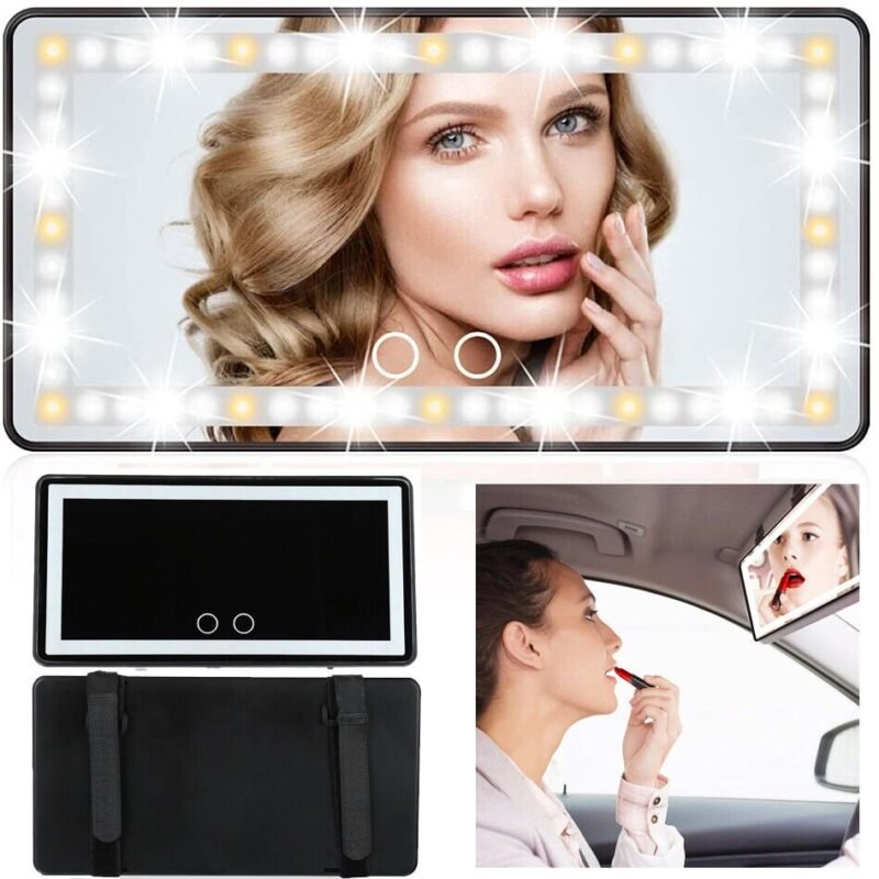 Car Visor Vanity Mirror with LED Lights - SNAPPYFINDS.COM ™