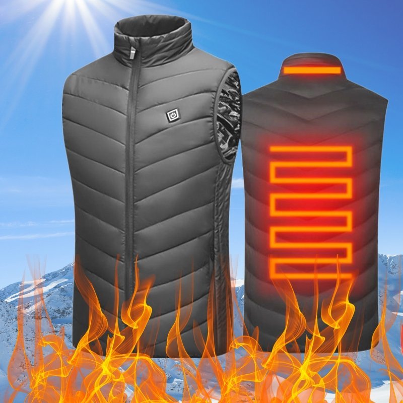 Electric Heated Vest For Men Women USB Rechargeable, Black - SNAPPYFINDS.COM ™