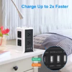 8 Outlet USB Surge Protector Power Strip Tower