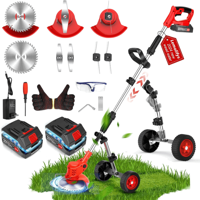 Electric Weed Wacker with Wheels