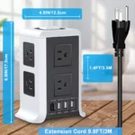 8 Outlet USB Surge Protector Power Strip Tower