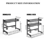 Over-the-sink dish drying rack with customizable components.