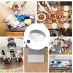 Mini Camera WiFi Smoke Detector with 1080P HD live streaming, wide-angle lens, motion detection, and night vision.