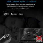 Smallest Mini Nanny Camera Full HD with 1080p video, night vision, and motion detection.