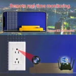 4K UltraHD WiFi Wall AC Outlet Camera for discreet home security with app control, real-time alerts, and 10 days local storage