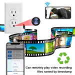 4K UltraHD WiFi Wall AC Outlet Camera for discreet home security with app control, real-time alerts, and 10 days local storage