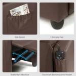 Recliner Chair with 8-Function Massage and Easy Adjustment