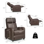 Recliner Chair with 8-Function Massage and Easy Adjustment