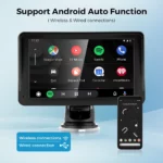 7-inch Portable Car Radio Multimedia Player with CarPlay, Android Auto, Bluetooth 5.0, and Reversing Camera Input