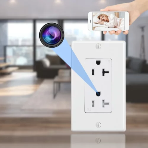 Receptacle Wi-Fi Security Mini Camera with Night Vision 1080P HD