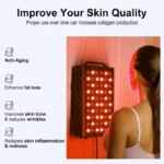Red Therapy Light Lamp with Dual Wavelengths 660nm and 850nm for Skin and Muscle Therapy, Black Panel with Smart Timer and Adjustable Settings