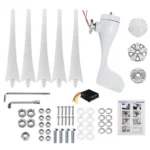 3000W Wind Turbine Generator Kit with 48V, durable nylon blades, and aluminum alloy construction for sustainable energy production in homes, off-grid setups, and marine use.