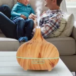 Essential oil diffuser with 7 LED lights, 550ML capacity, ultra-quiet operation, and waterless auto-off for aromatherapy and humidification.