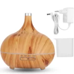Essential oil diffuser with 7 LED lights, 550ML capacity, ultra-quiet operation, and waterless auto-off for aromatherapy and humidification.