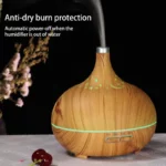 Essential oil diffuser with 7 LED lights, 550ML capacity, ultra-quiet operation, and waterless auto-off for aromatherapy and humidification.