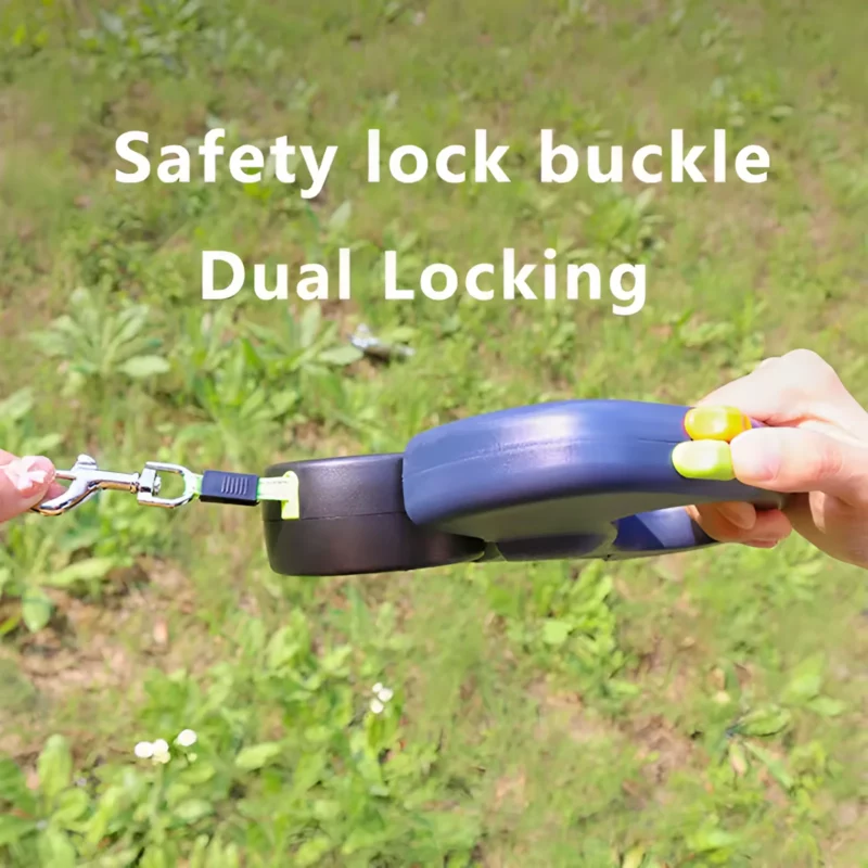 Retractable dual dog leash with 3-meter reflective leads, LED light, and 360 swivel design for small dogs and cats.