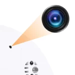 Smoke detector-style hidden camera with 1080P WiFi and night vision, mounted on ceiling for discreet indoor surveillance